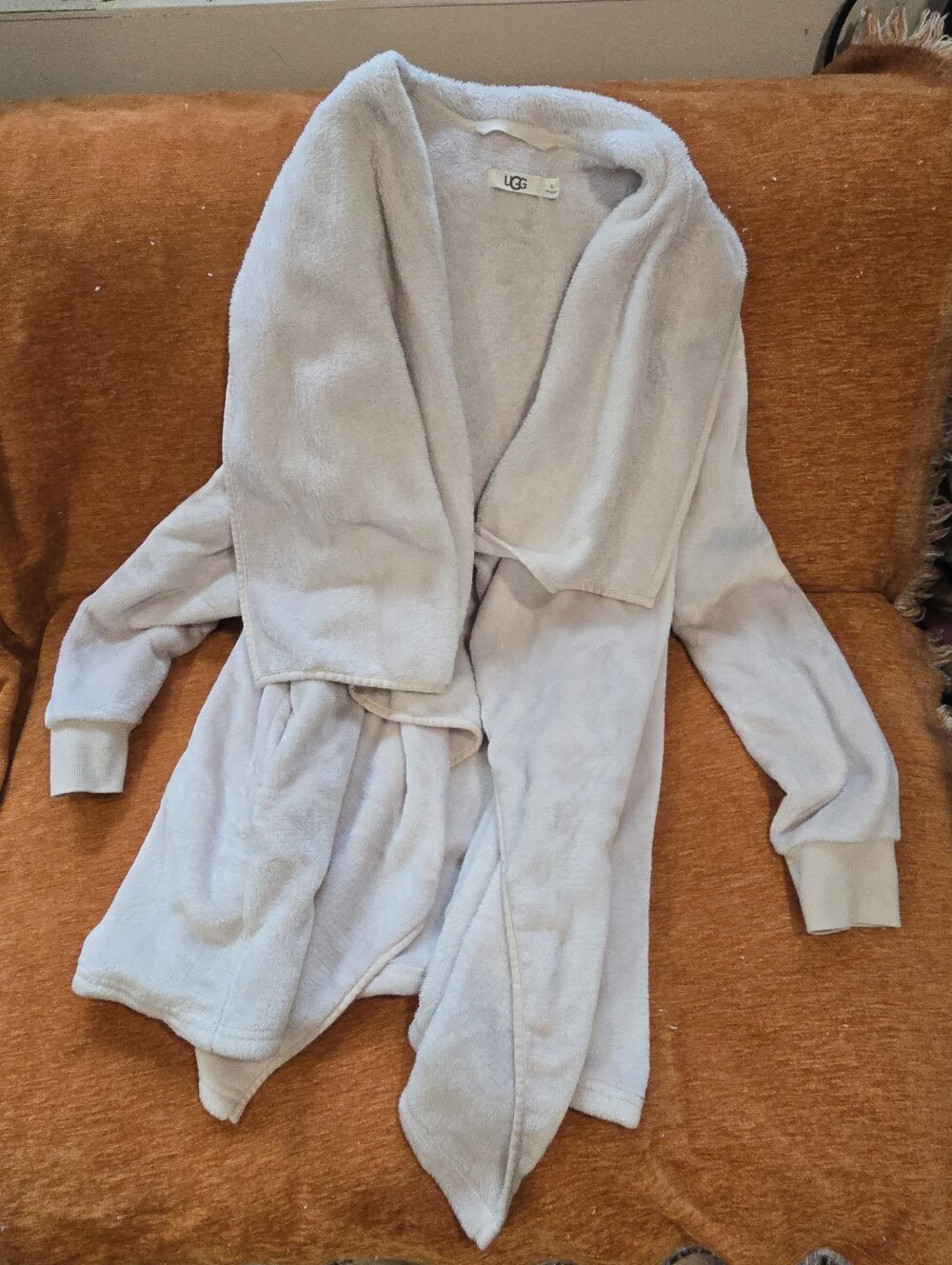 UGG Plush Draped Open-Front Cardigan - Light Beige